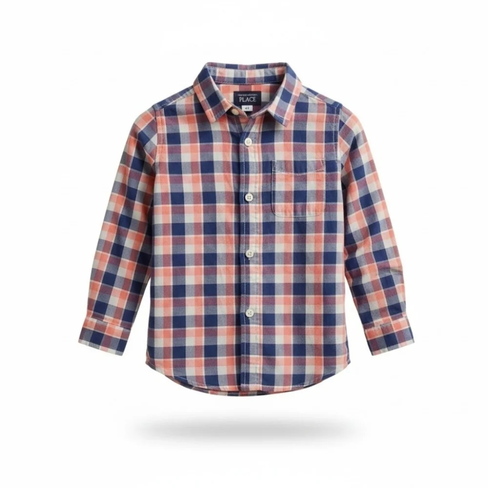 Children's Place boys size 4T Causal Stylish button-down long sleeve shirt EUC